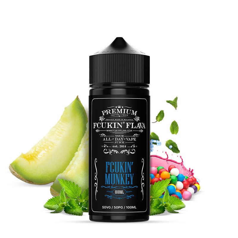 E-liquide Fcukin Munkey 100ml Fcukin Flava saveur melon bubble gum menthe fraîche