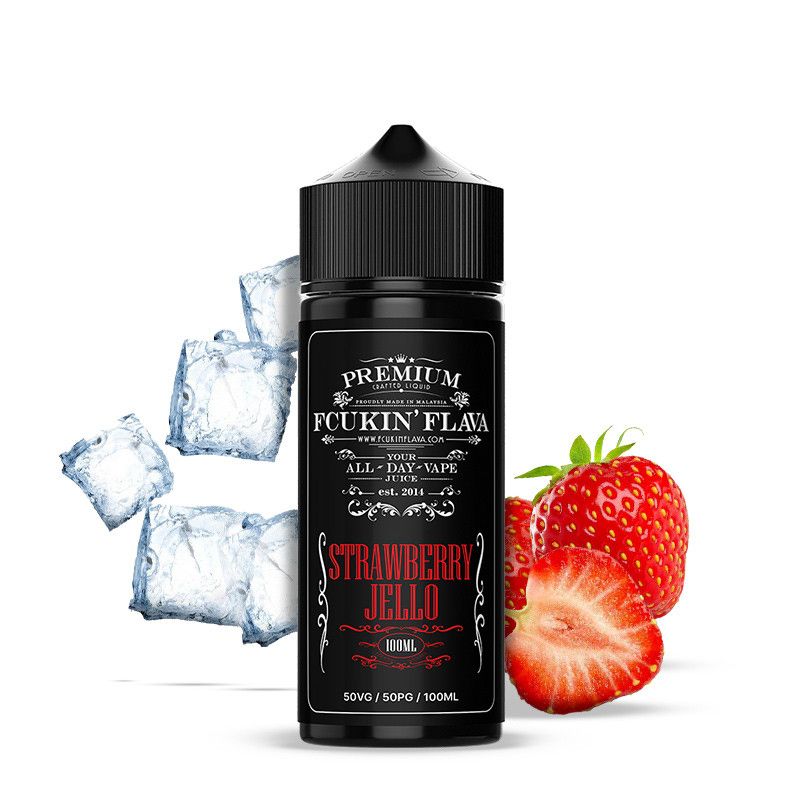 E-liquide Strawberry Jello 100ml Fcukin Flava saveur gelée de fraise fraîche