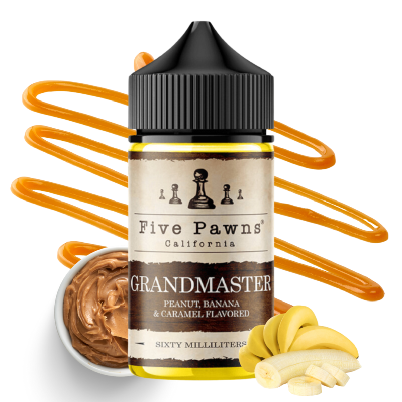 E-liquide Grandmaster 50ml Five Pawns saveur beurre de cacahuète banane caramel