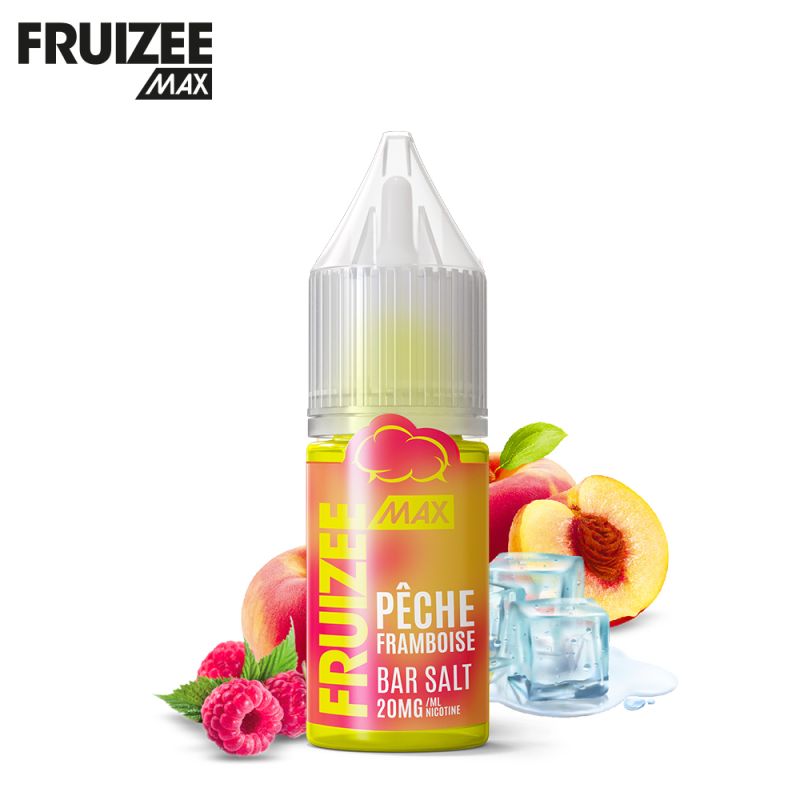 E-liquide Pêche Framboise Sel de Nicotine Bar Salt Fruizee Max Eliquid France 10ml