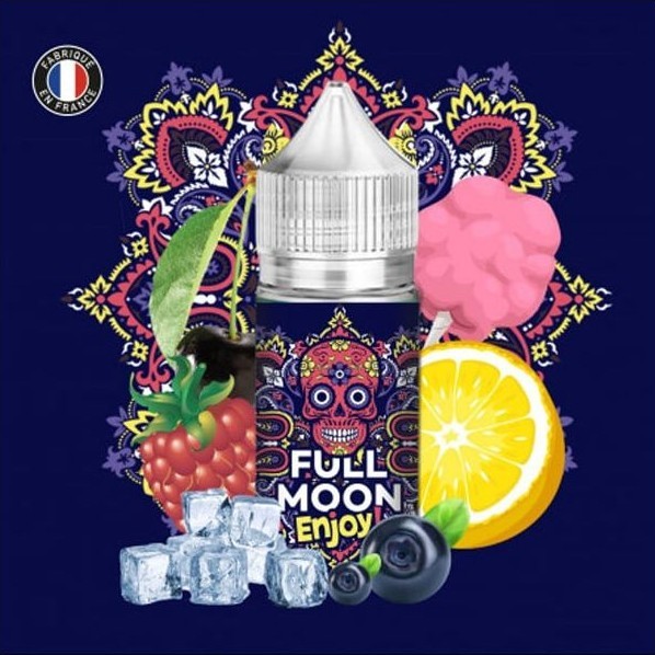 Concentré Enjoy 30ml Full Moon arôme DIY cassis fraise cerise citron barbe à papa frais