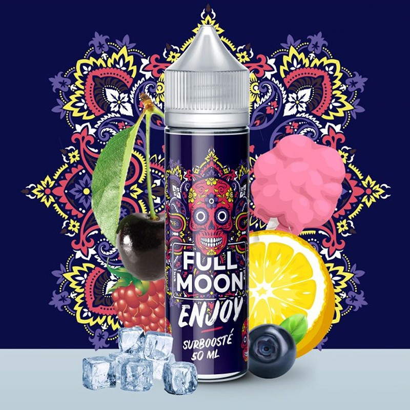 Enjoy 50ml Full Moon e-liquide barbe à papa citron cassis fraise cerise frais