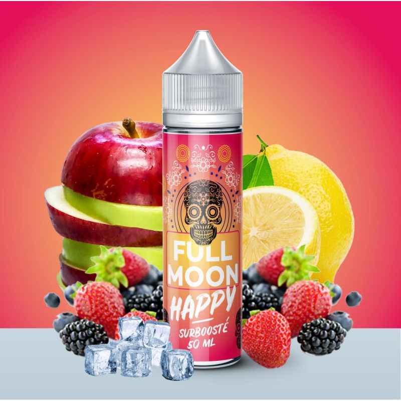 Happy 50ml Full Moon e-liquide pomme fruits rouges citron frais