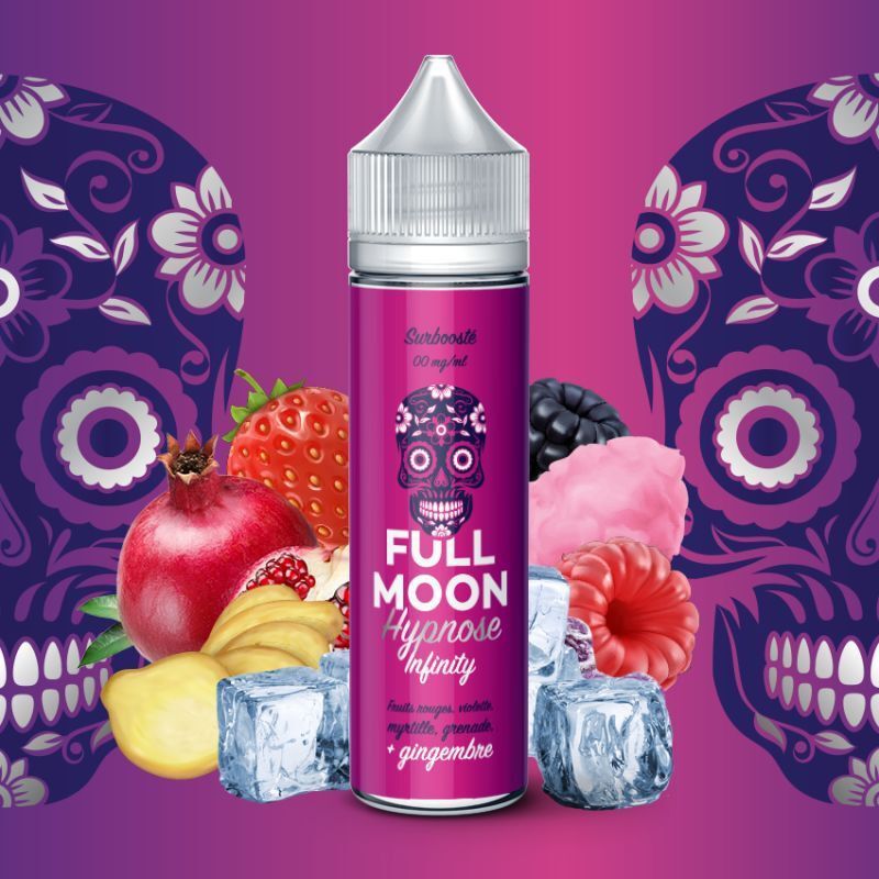 Infinity Hypnose 50ml Full Moon e-liquide barbe à papa fruits rouges myrtille violette grenade gingembre frais