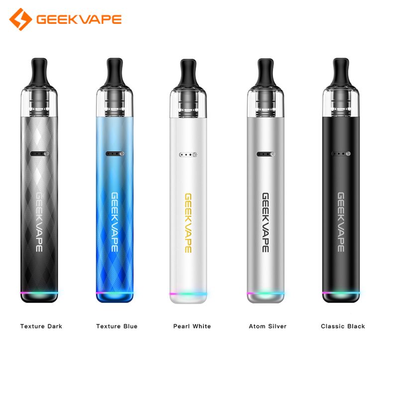 Photo des déclinaisons des coloris du kit Pod Wenax S3 par Geekvape, cigarette électronique nomade.