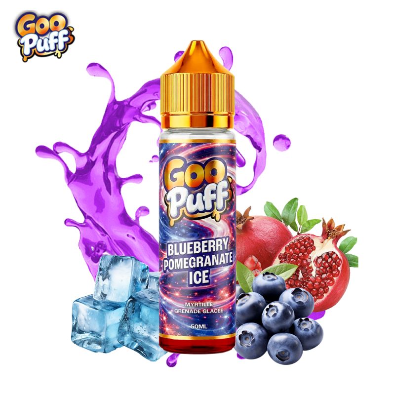 E-liquide Blueberry Pomegranate Ice 50ml Goo Puff myrtille grenade fraîche vape fruitée