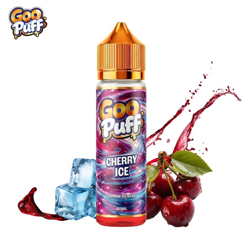 E-liquide Cherry Ice 50ml Goo Puff saveur cerise fraîche format 75ml prêt à booster