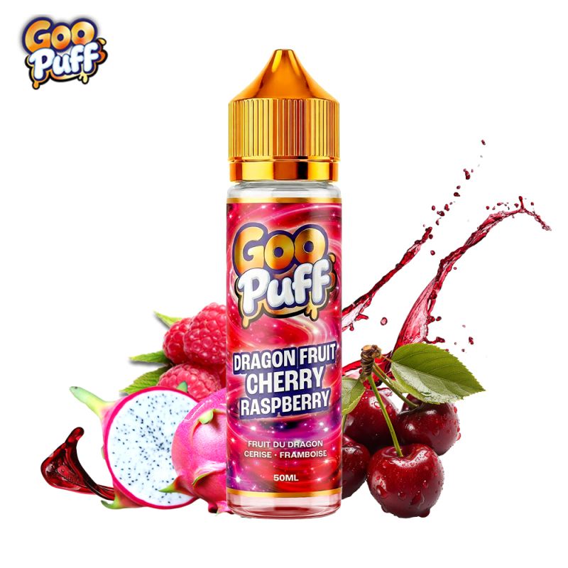 E-liquide Dragon Fruit Cherry Raspberry 50ml Goo Puff fruit du dragon cerise framboise format 75ml