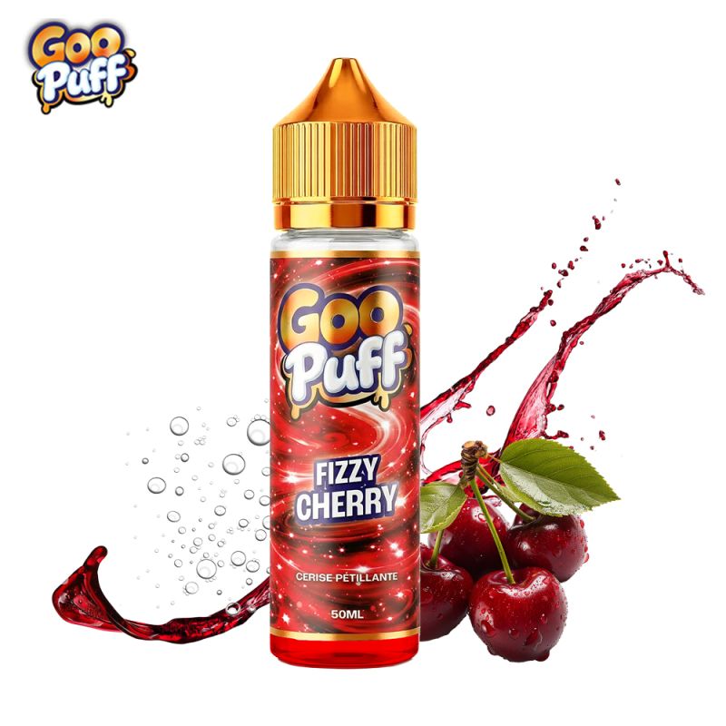 E-liquide Fizzy Cherry 50ml Goo Puff saveur cerise pétillante format 75ml prêt à booster