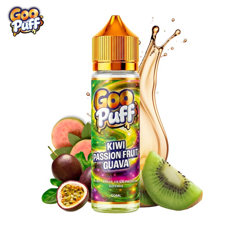 E-liquide Kiwi Passion Fruit Guava 50ml Goo Puff kiwi fruit de la passion goyave format 75ml