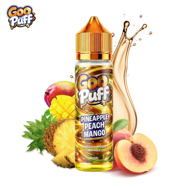 E-liquide Pineapple Peach Mango 50ml Goo Puff ananas pêche mangue format 75ml