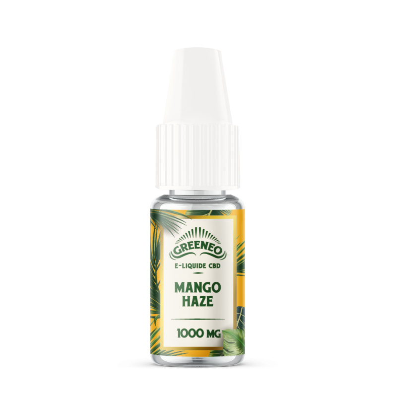 Le Mango Haze est un e-liquide CBD full-spectrum de la marque française Greeneo.