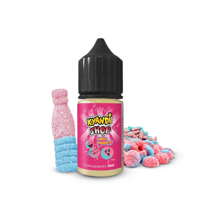 Photo du flacon de l'arôme concentré Super Bubble Z 30 ml de la marque française Kyandi Shop.