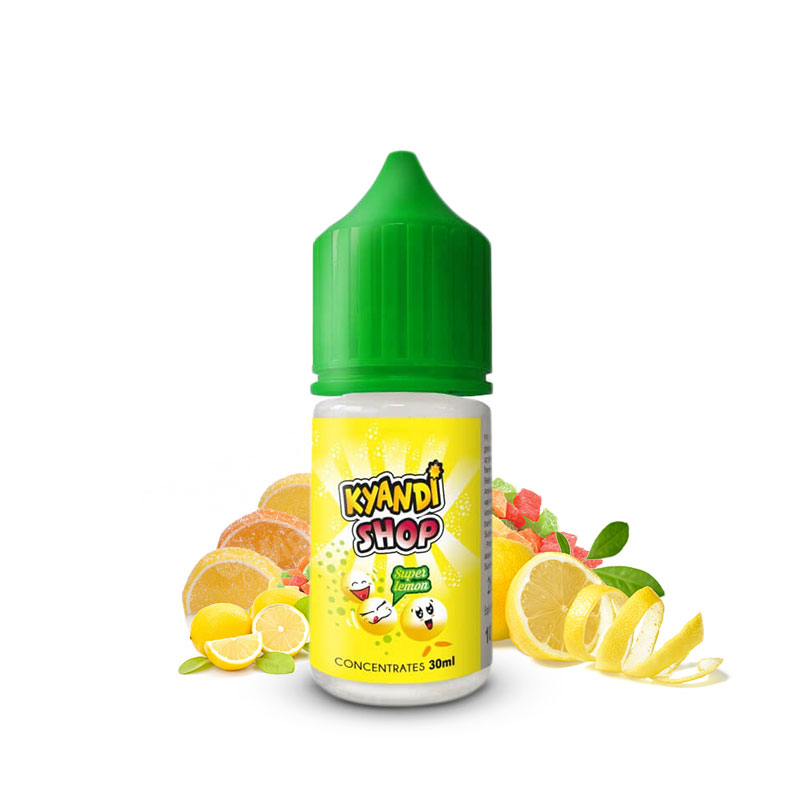 Photo du flacon de l'arôme concentré Super Lemon 30 ml de la marque française Kyandi Shop.