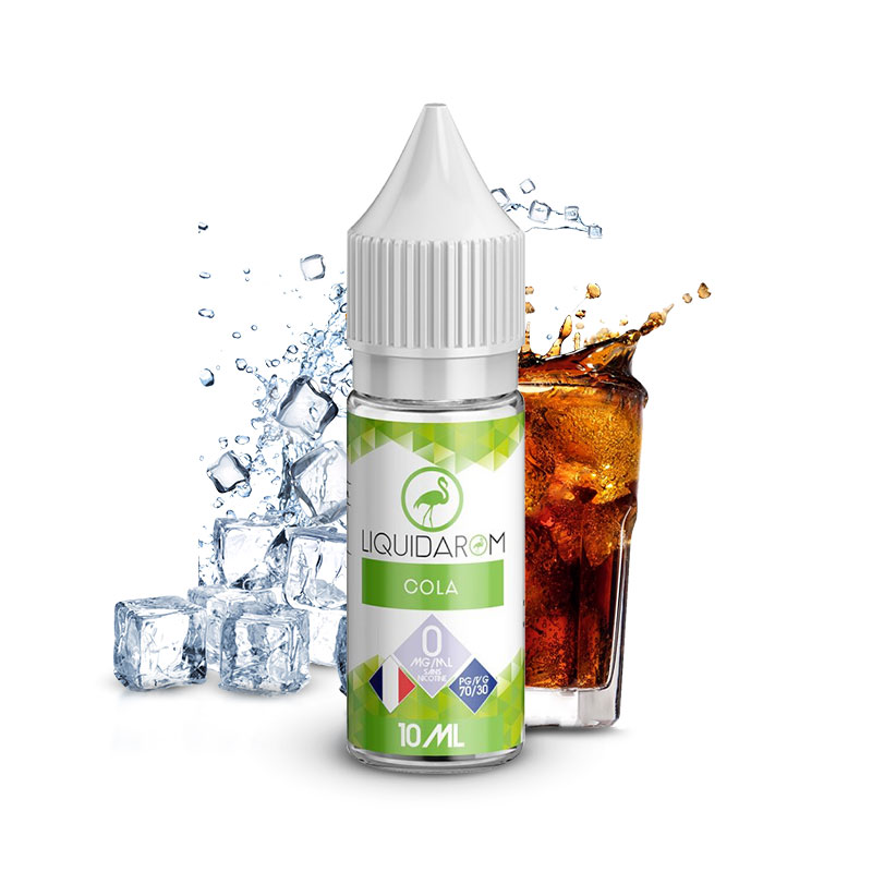 Flacon du eliquide Cola 10ml de Liquidarom, fabricant français de eliquide pour le vapotage..