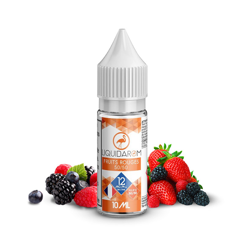 Flacon du eliquide Fruits Rouges 10ml de Liquidarom, fabricant français de eliquide pour le vapotage..