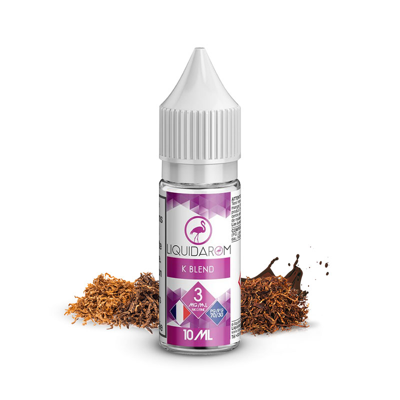 Flacon du eliquide K Blend 10ml de Liquidarom, fabricant français de eliquide pour le vapotage.