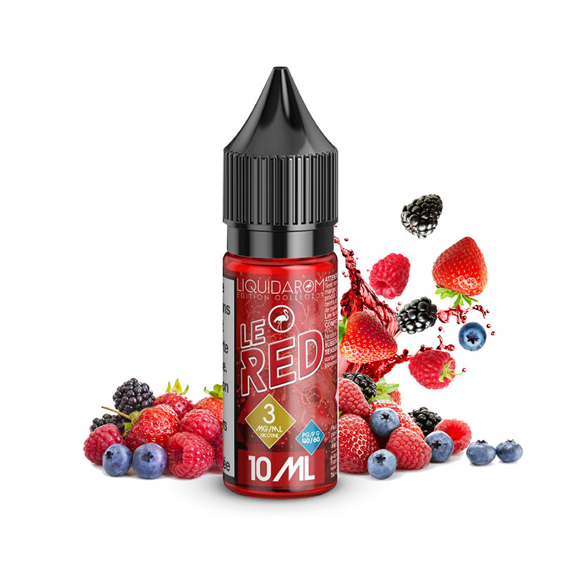 Flacon du eliquide Le Red 10ml de Liquidarom, fabricant français de eliquide pour le vapotage.