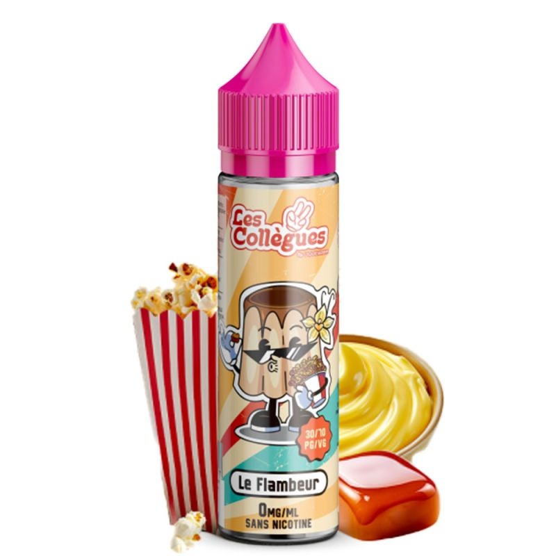 Le Flambeur 50ml Les Collègues Liquidarom e-liquide custard vanille caramel popcorn 30 70
