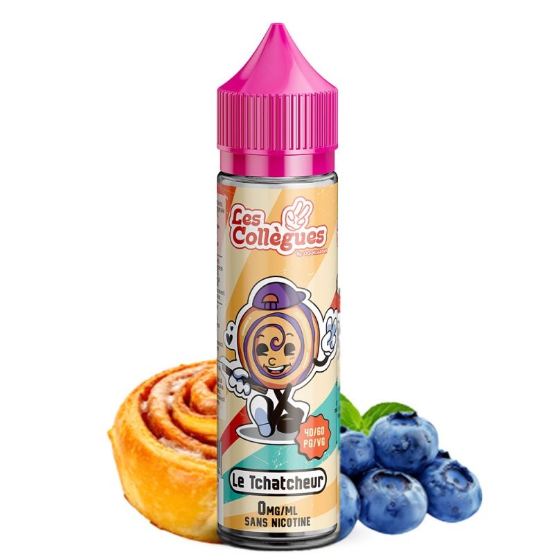 Le Tchatcheur 50ml Les Collègues Liquidarom e-liquide roulé myrtille cannelle 40 60