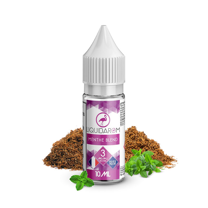 Flacon du eliquide Menthe Blend 10ml de Liquidarom, fabricant français de eliquide pour le vapotage.