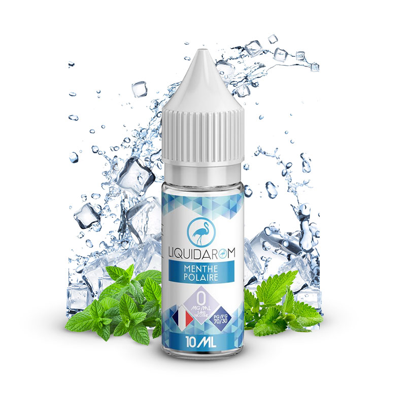 Flacon du eliquide Menthe Polaire 10ml de Liquidarom, fabricant français de eliquide pour le vapotage.