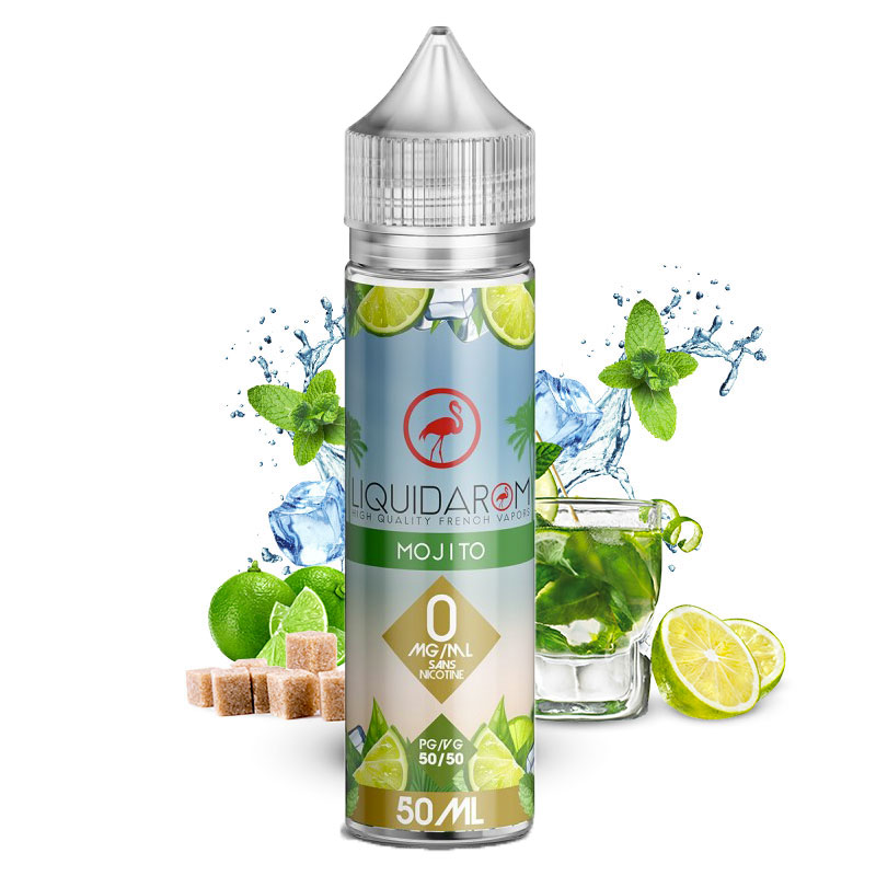 Flacon du eliquide Mojito 50ml de Liquidarom, fabricant français de eliquide pour le vapotage.