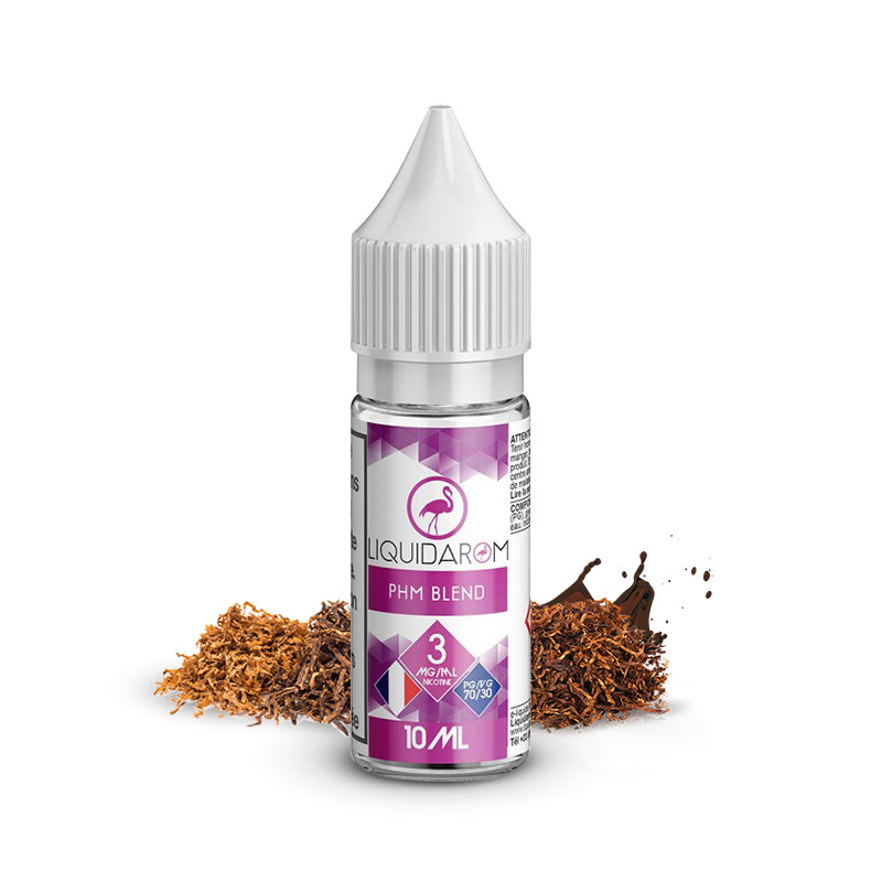 Flacon du eliquide PHM Blend 10ml de Liquidarom, fabricant français de eliquide pour le vapotage.