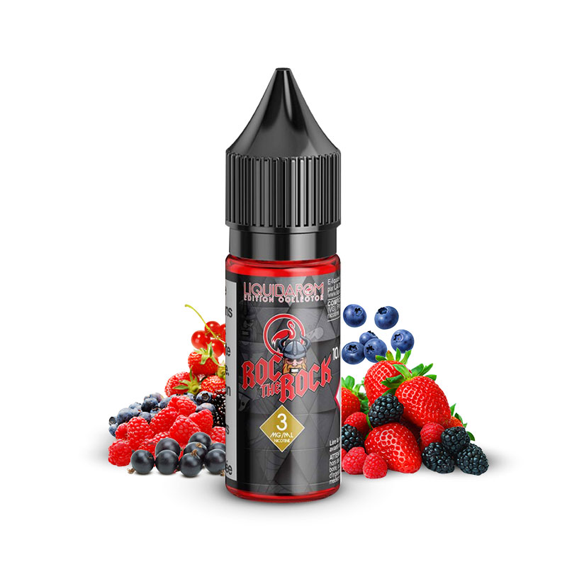 Flacon du eliquide Roc The Rock 10ml de Liquidarom, fabricant français de eliquide pour le vapotage.