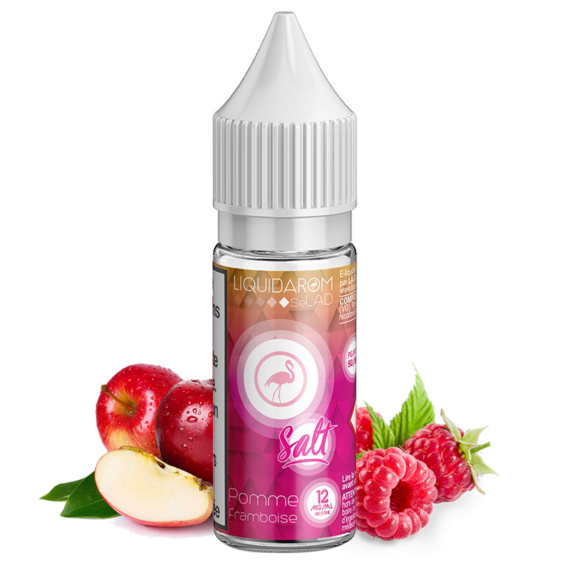 Photo du Pomme Framboise : eliquide en sels de nicotine pour le vapotage de la marque française Liquidarom.