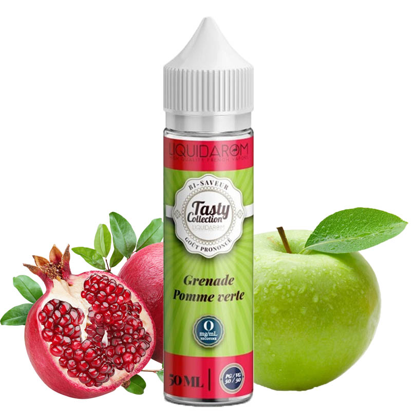 Flacon du eliquide renade pomme vertede la gamme Tasty de Liquidarom, fabricant français de eliquide pour le vapotage.