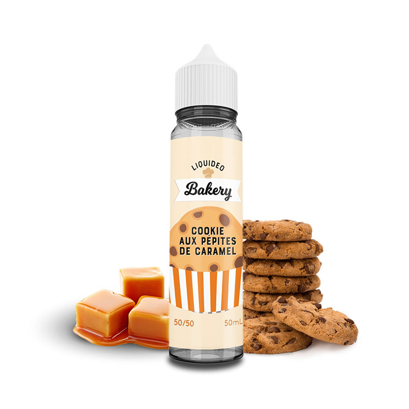 Photo du eliquide Cookie aux pépites de caramel 50ml de la marque française : Liquideo.