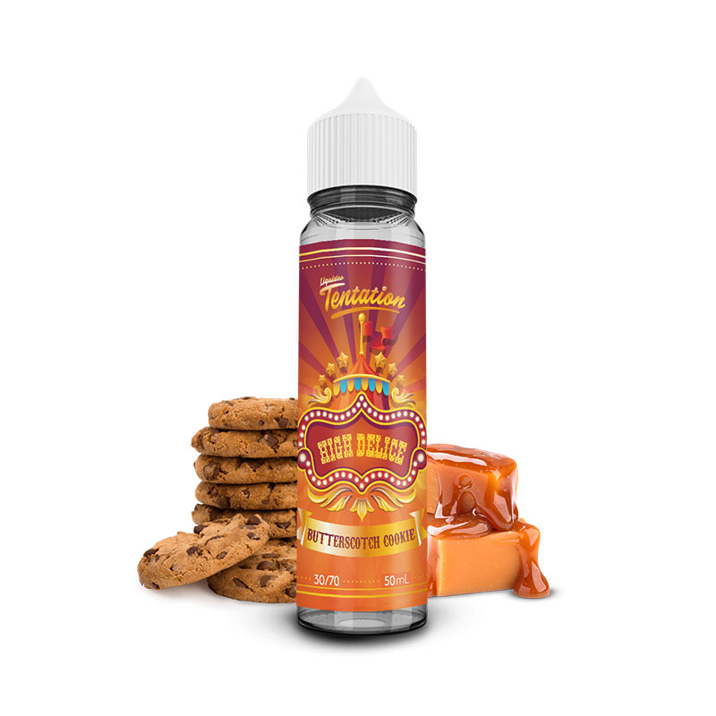 Photo du eliquide Butterscotch Cookie 50ml de la marque française : Liquideo.