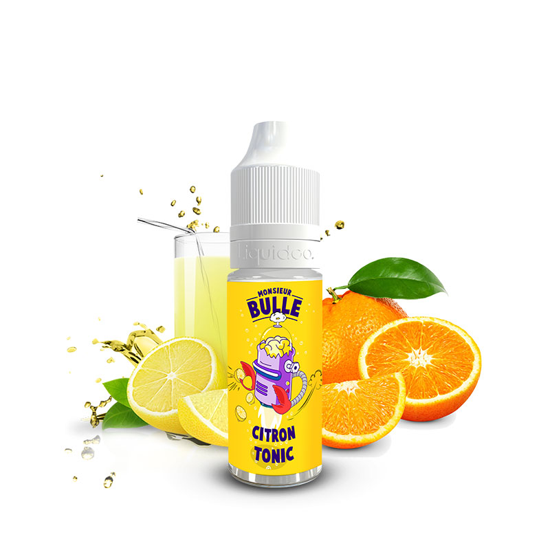 Flacon du eliquide Citron Tonic 10 ml de Liquideo, fabricant français de eliquide pour le vapotage.