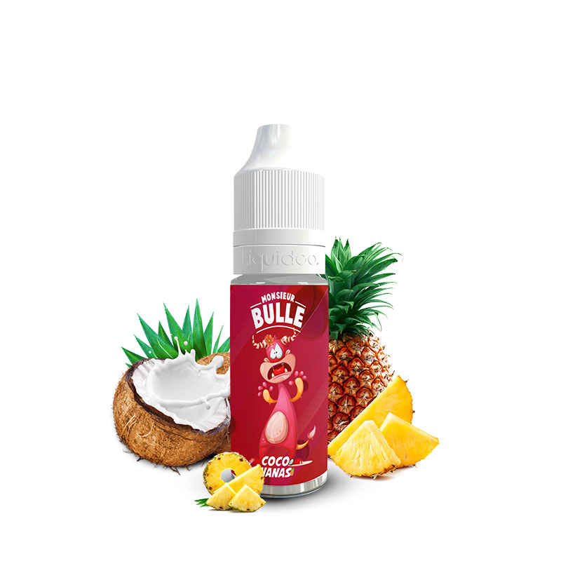 Flacon du eliquide Coconanas 10 ml de Liquideo, fabricant français de eliquide pour le vapotage.