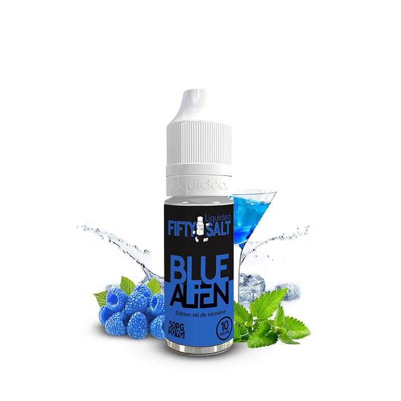 Flacon du eliquide Blue Alien 10 ml de Liquideo, fabricant français de eliquide pour le vapotage.