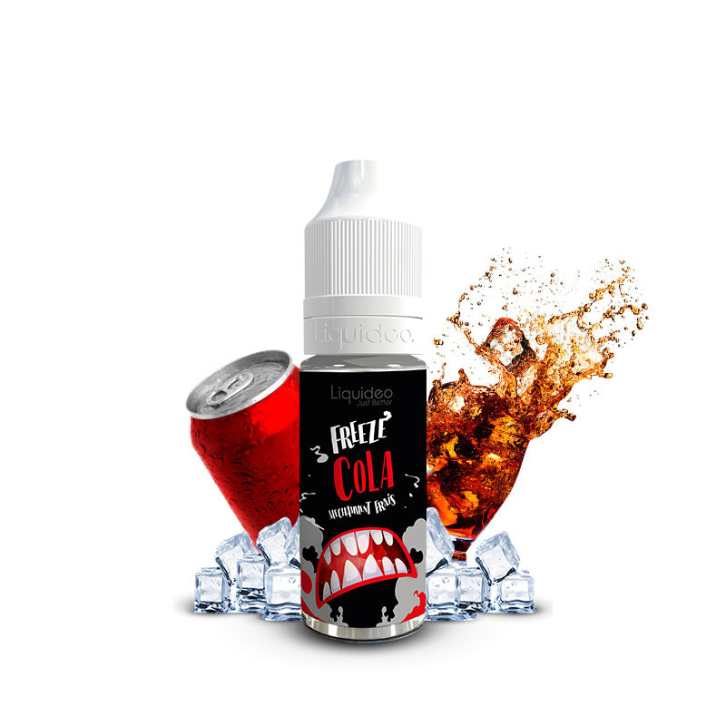 Flacon du eliquide Freeze Cola 10 ml de Liquideo, fabricant français de eliquide pour le vapotage.