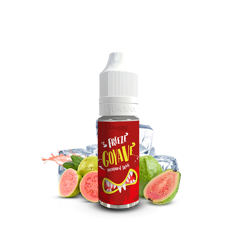 Flacon du eliquide Freeze Goyave 10 ml de Liquideo, fabricant français de eliquide pour le vapotage.