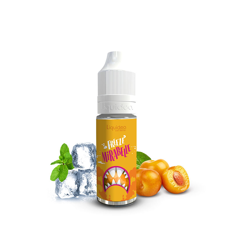 Flacon du eliquide Freeze Mirabelle 10 ml de Liquideo, fabricant français de eliquide pour le vapotage.