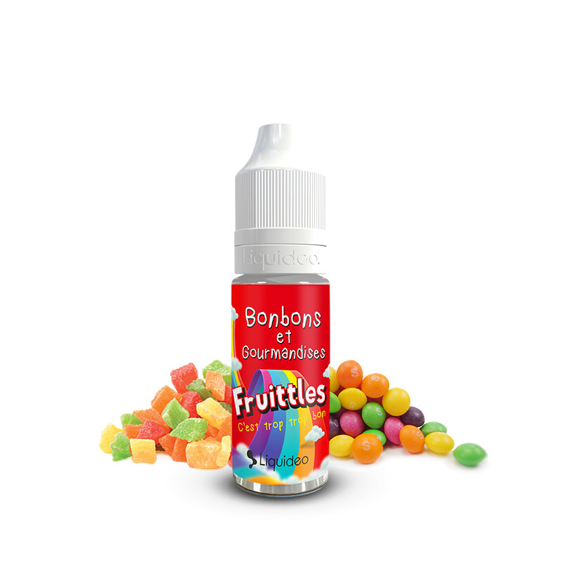 Flacon du eliquide Fruittles 10 ml de Liquideo, fabricant français de eliquide pour le vapotage.