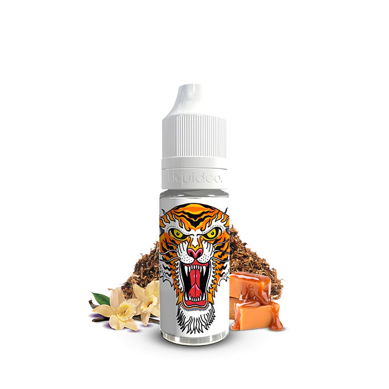 Flacon du eliquide Gold Tiger 10 ml de Liquideo, fabricant français de eliquide pour le vapotage.