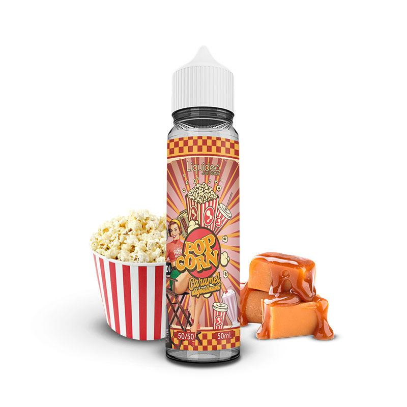 Photo du eliquide Popcorn Caramel 50 ml de la marque française : Liquideo.