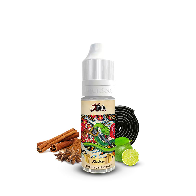 Flacon du eliquide Sherkhan 10 ml de Liquideo, fabricant français de eliquide pour le vapotage.