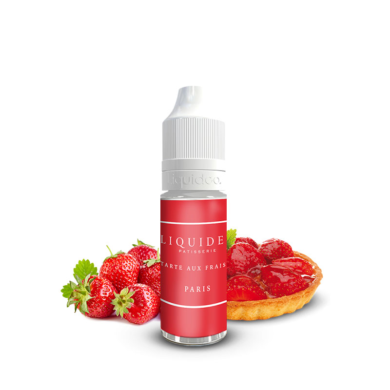 Flacon du eliquide Tarte aux fraises 10 ml de Liquideo, fabricant français de eliquide pour le vapotage.