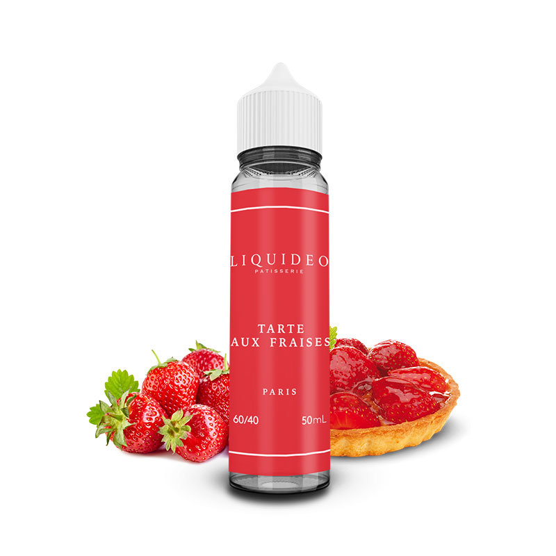 Photo du eliquide Tarte aux fraises 50 ml de la marque française : Liquideo.