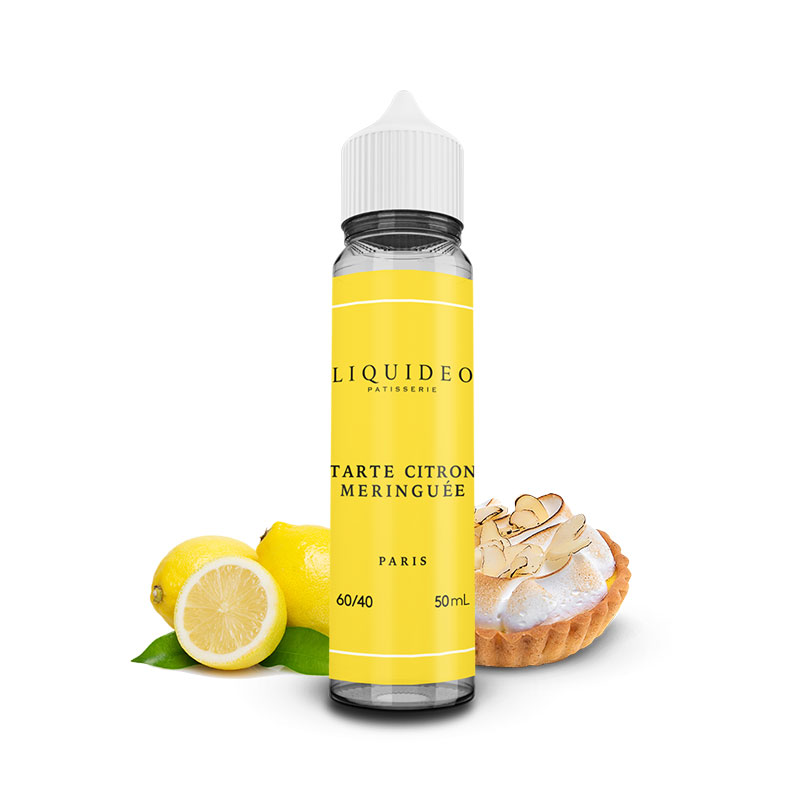 Flacon du eliquide Tarte Citron Meringuée 10 ml de Liquideo, fabricant français de eliquide pour le vapotage.