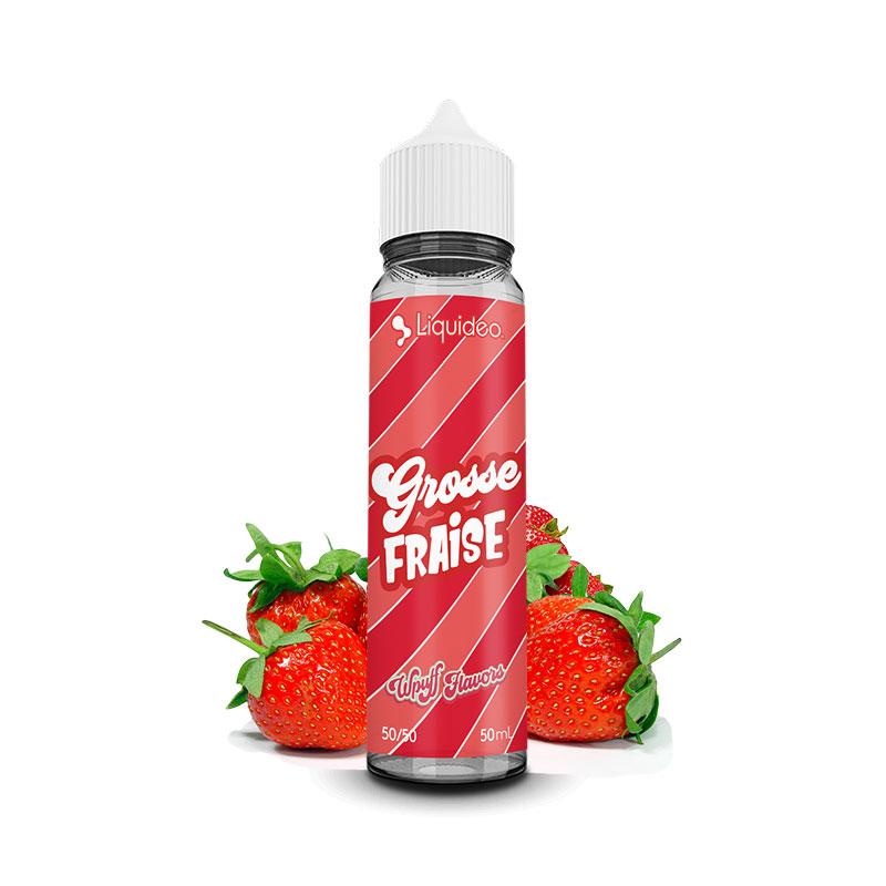 Photo du eliquide Grosse Fraise 50ml de la marque française : Liquideo.