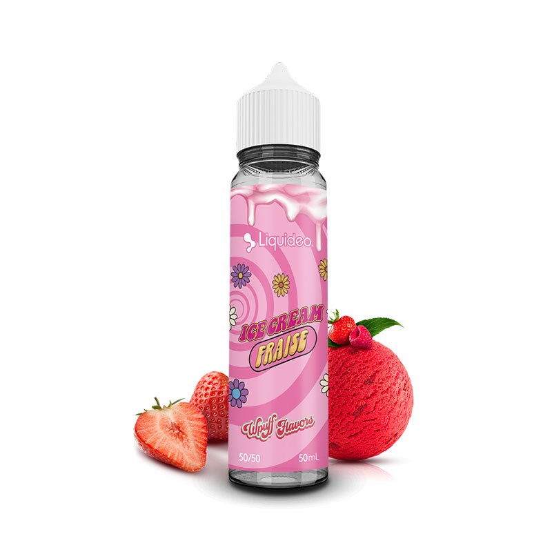 Photo du eliquide Ice Cream Fraise 50ml de la marque française : Liquideo.