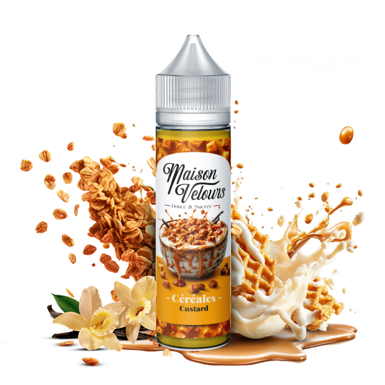 E-liquide Céréales Custard 50ml Maison Velours saveur céréales crème custard