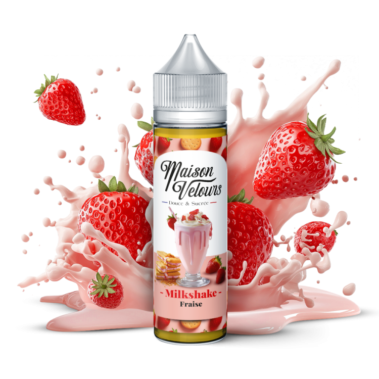 E-liquide Milkshake Fraise 50ml Maison Velours saveur milkshake fraise